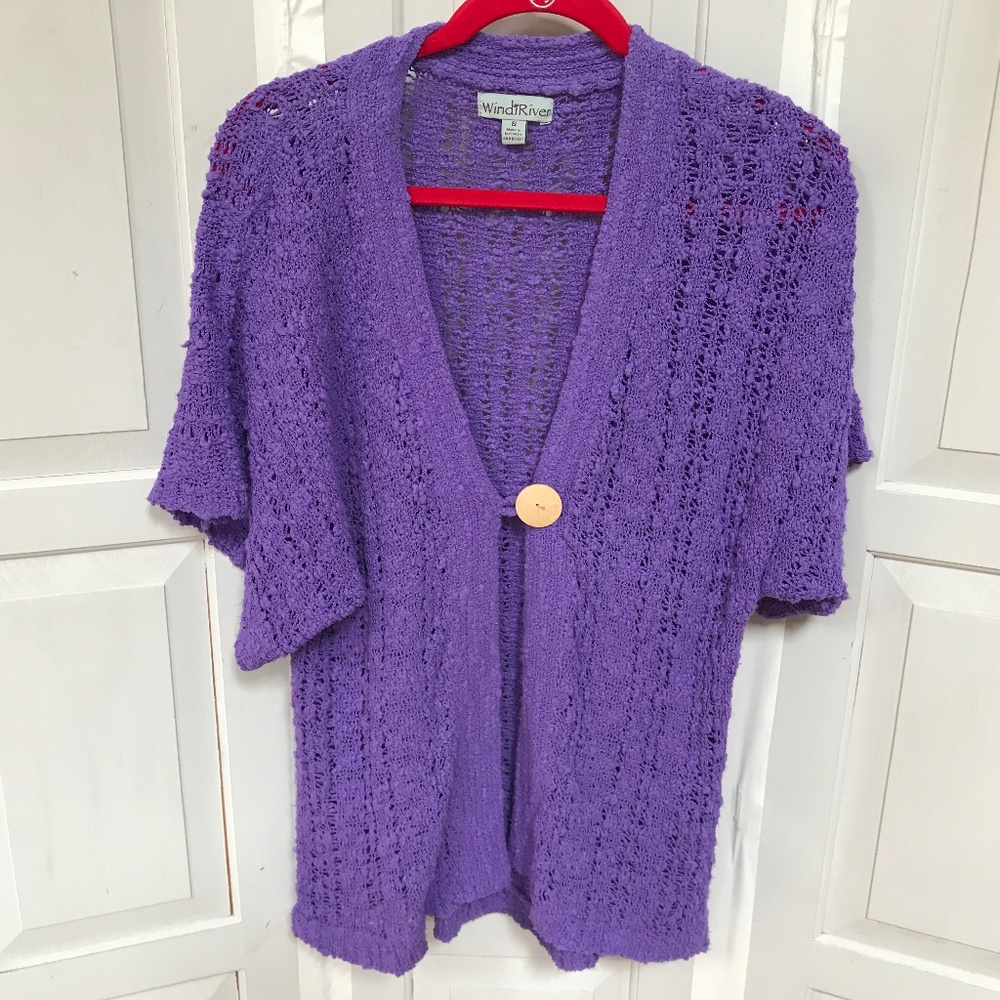 WindiRiver Purple Women's Soft Cardigan Sweater